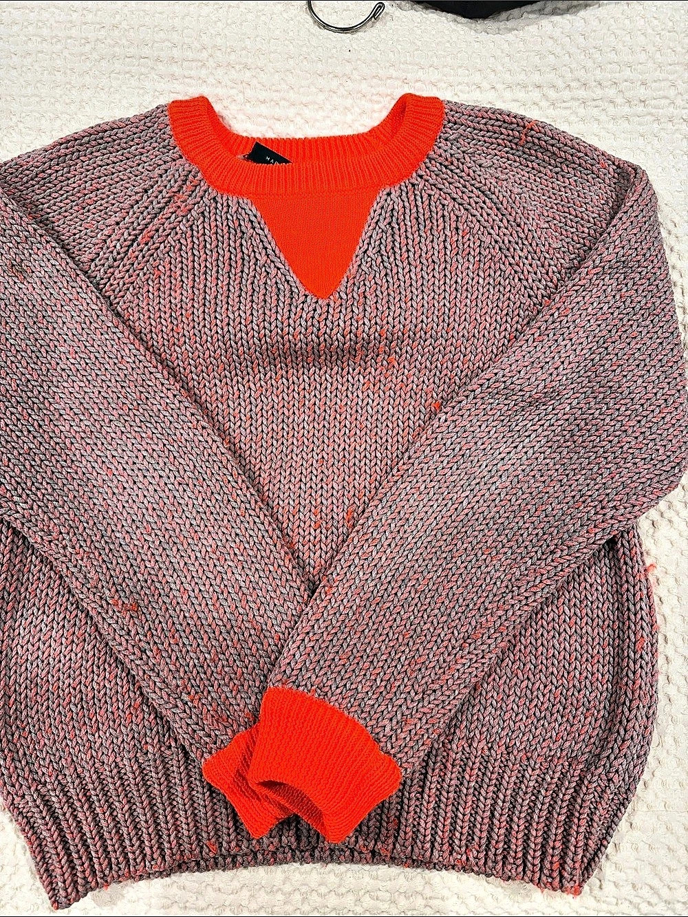 Marc by Marc Jacobs Gray & Red Knit Sweater